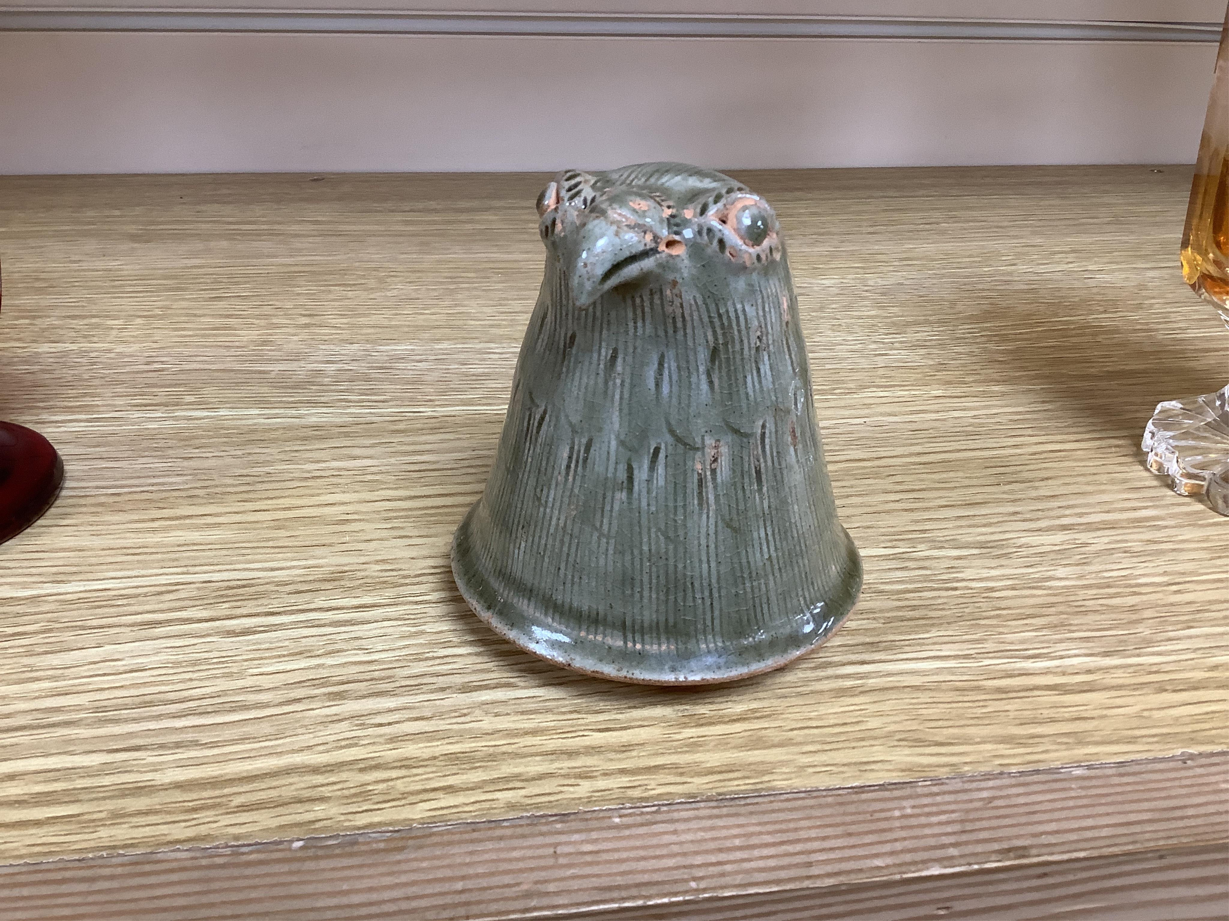 A Korean green glazed bird jar, 33cm high